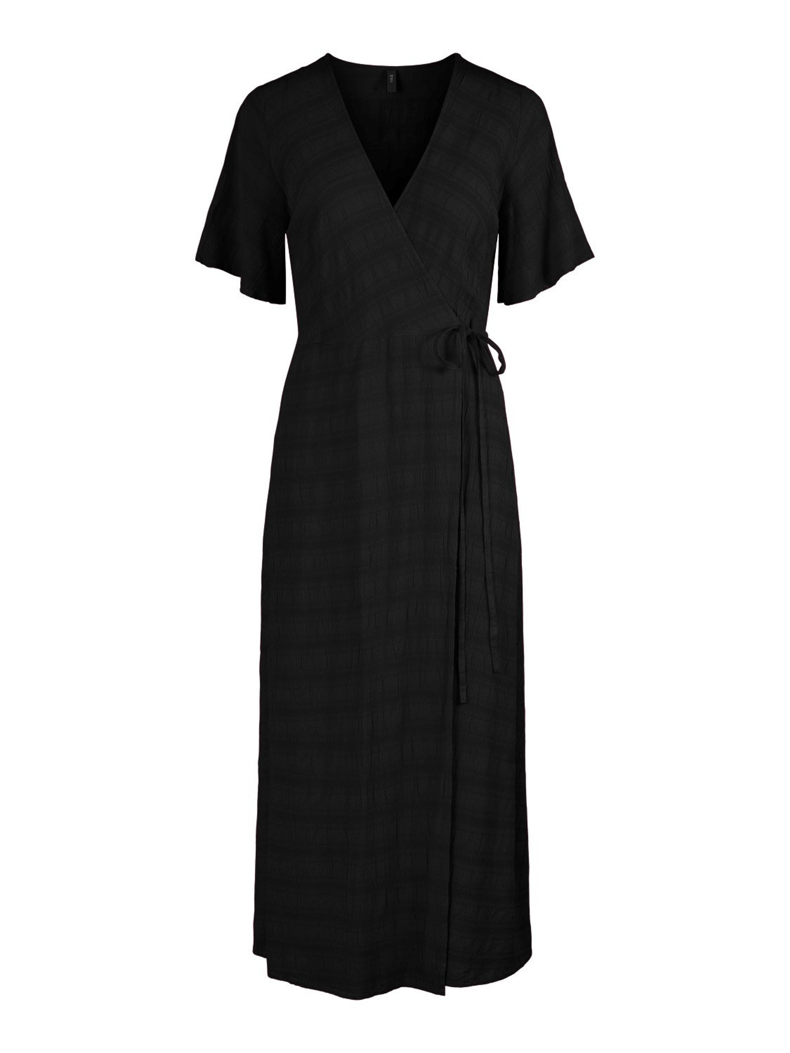 Y.A.S - Kjole - YASEmo 2/4 Long Wrap Dress - Black