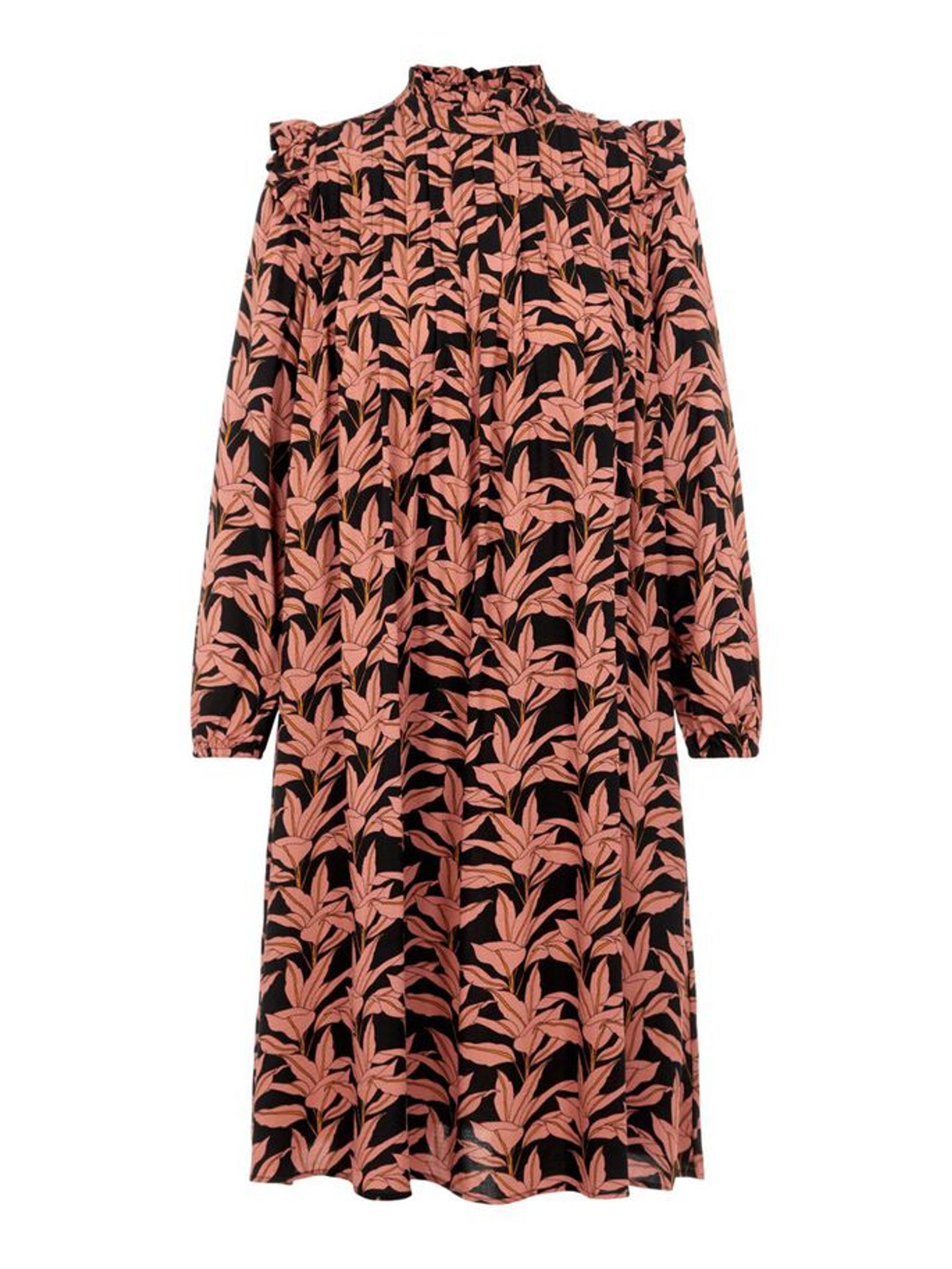 Y.A.S - Jurk - YASJosephine LS Midi Dress - Black Print