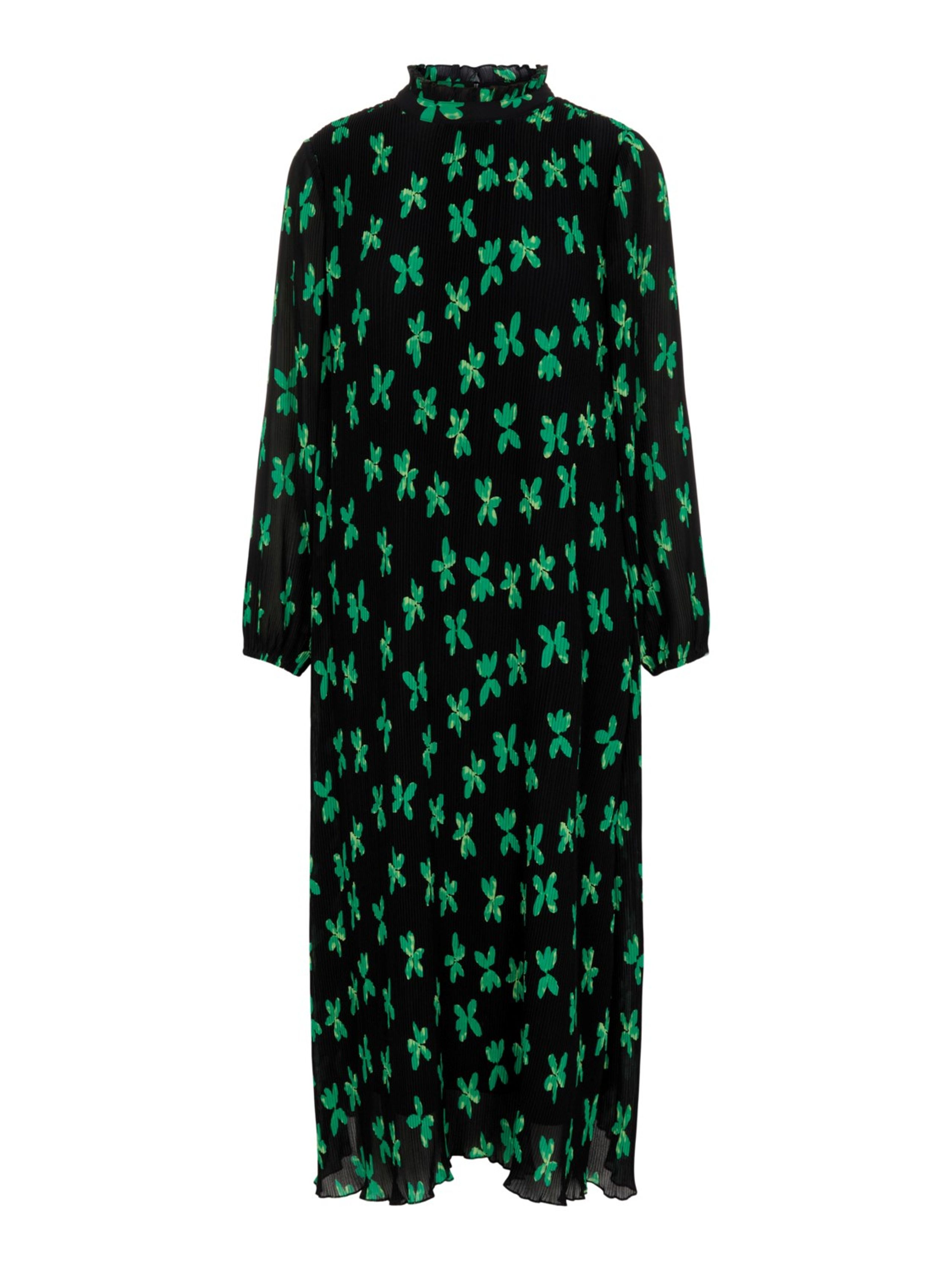 Y.A.S - Kjole - YASPi LS Midi Dress - Black/Green Print