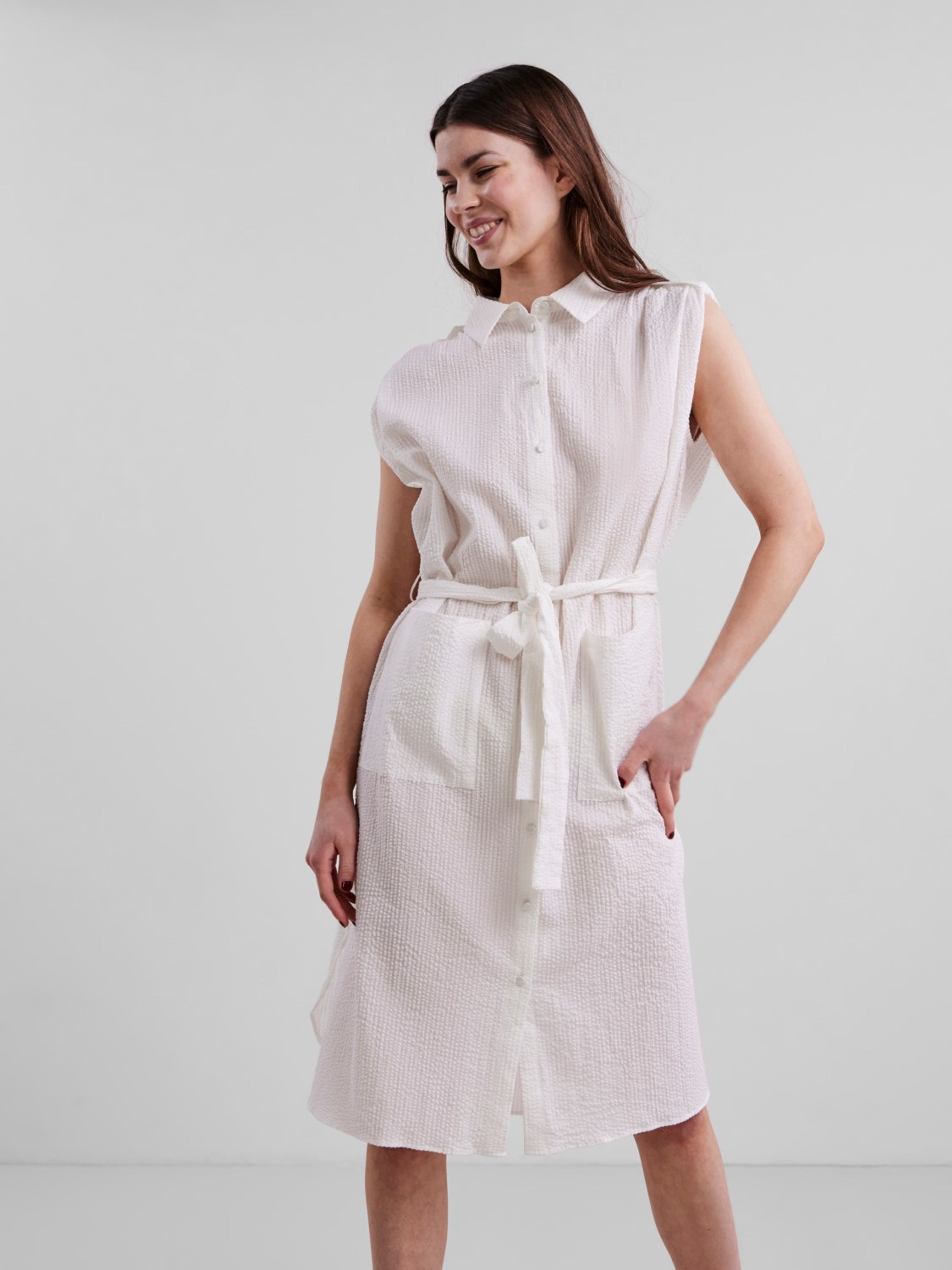 Y.A.S - Kjole - YASSwatia SL Oversize Dress - Star White