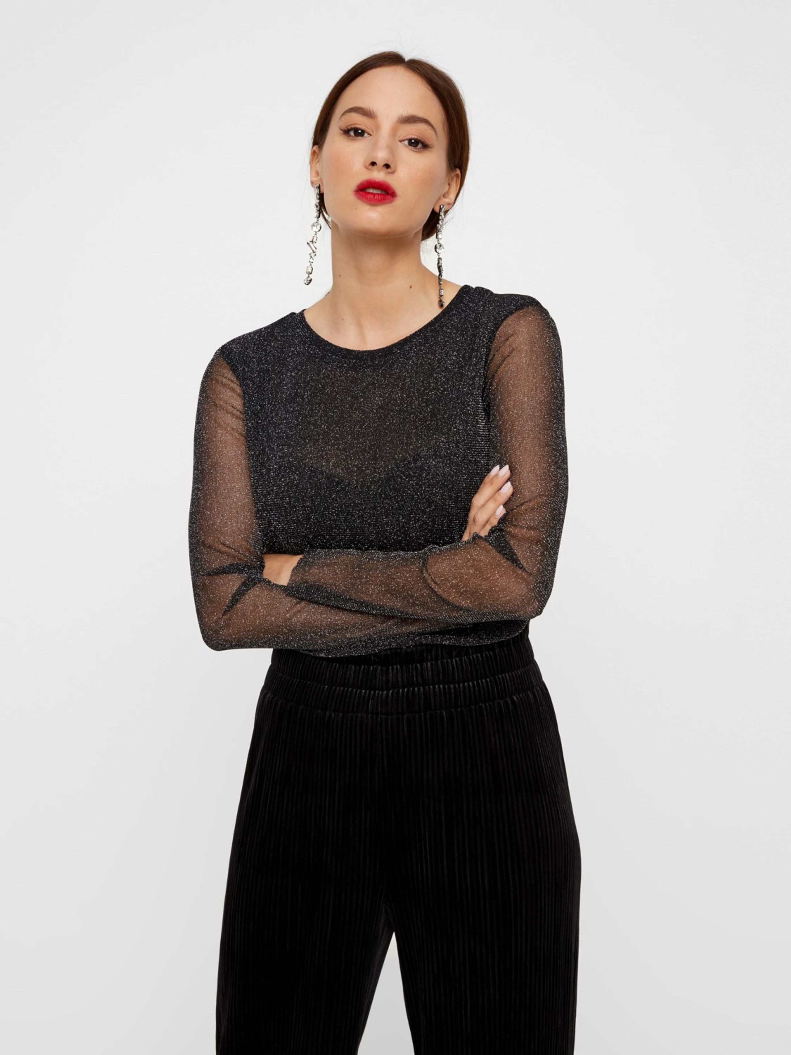 Y.A.S - Top - YASJessa LS Lurex Top - Black