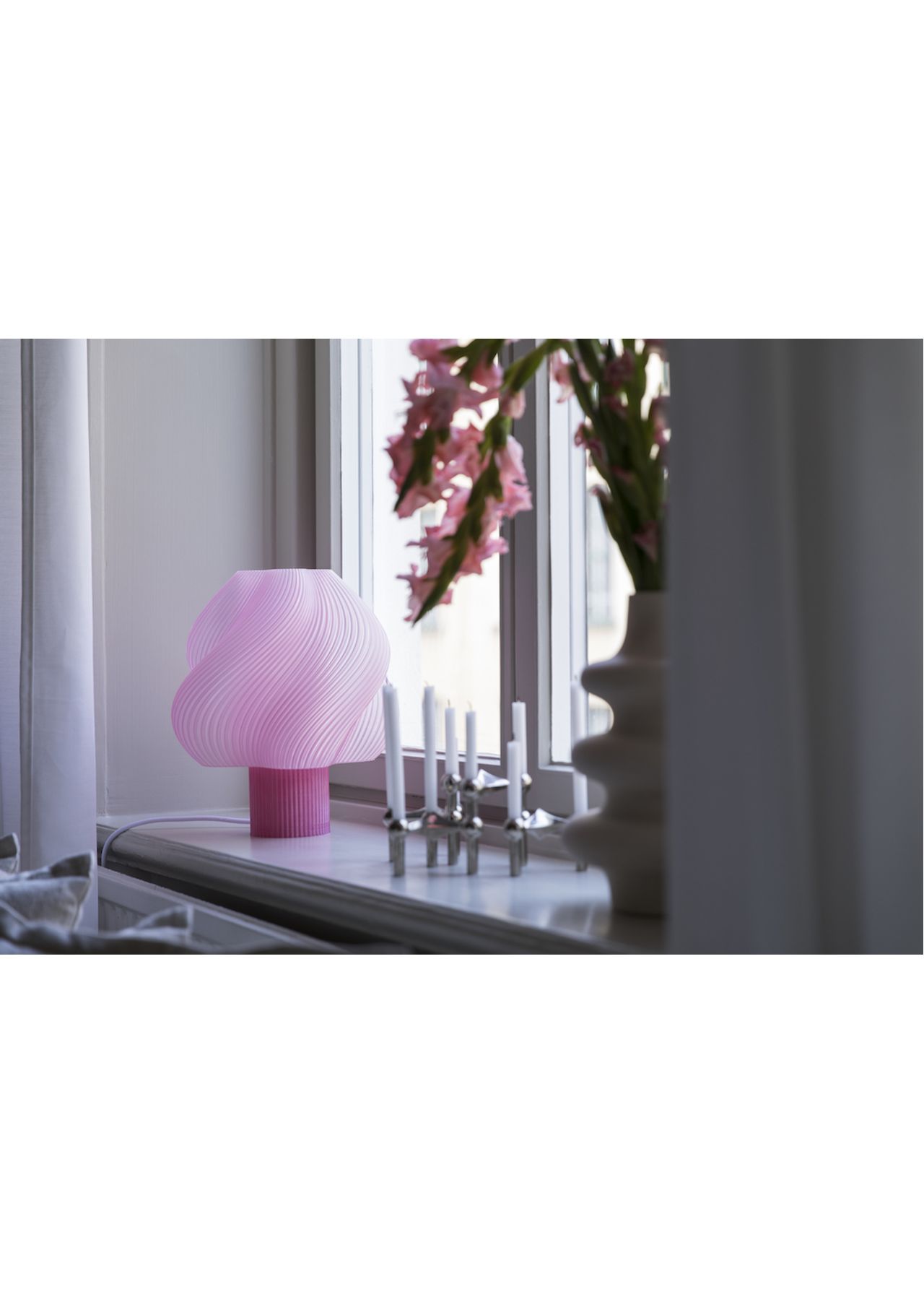 Lampe De Chevet Design Ice Cream – Rose Et Blanche, Déco Pop Vintage