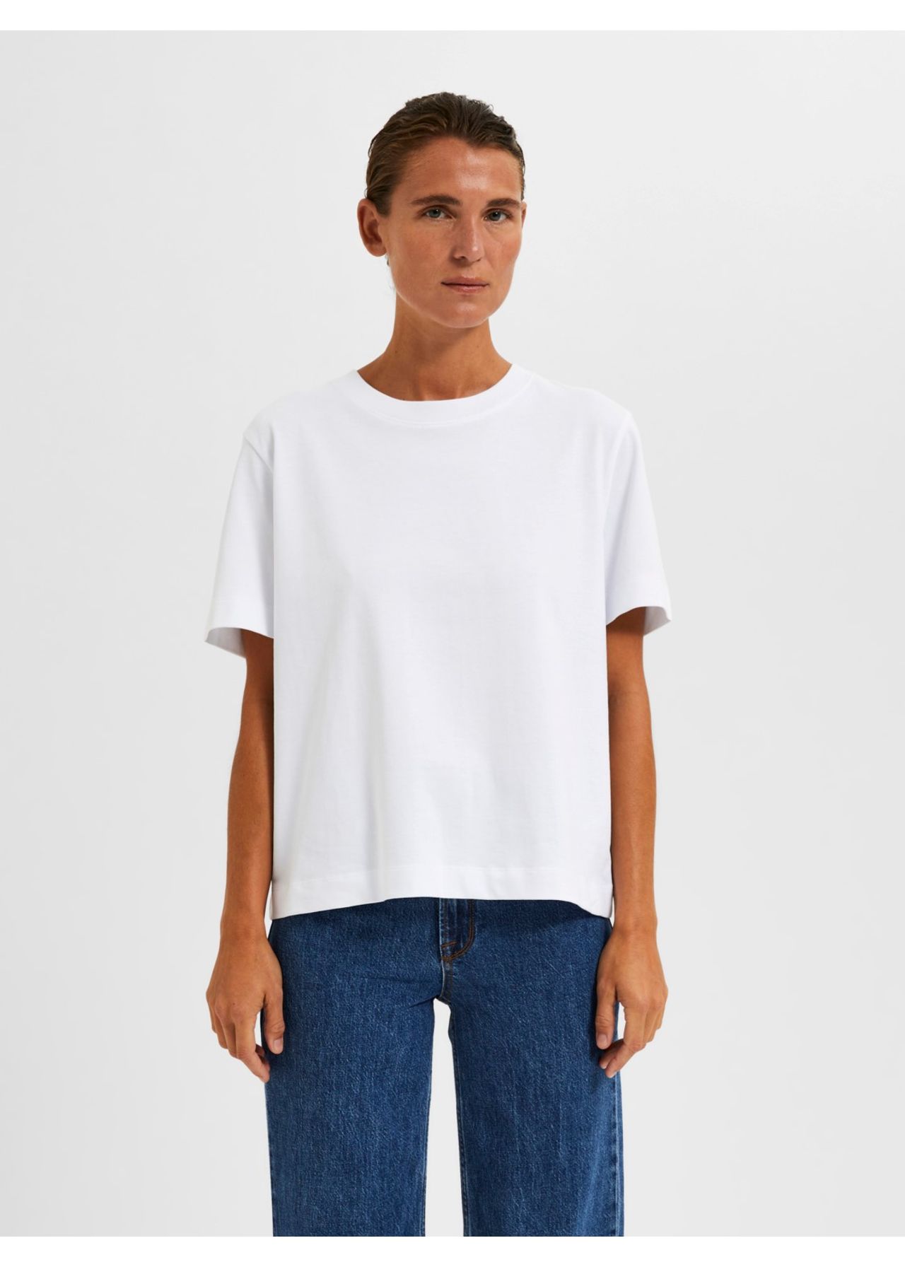 SELECTED FEMME Women's Slfmyessential SS O-Neck Tee Noos T-Shirt