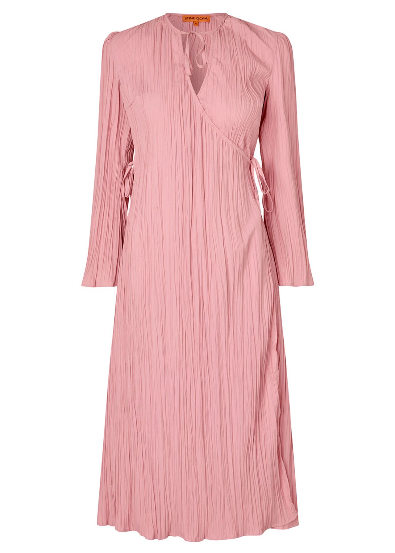 Stine Goya - Long Sleeve Wrap Tie Dress - Dress - Pink Nectar
