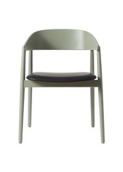 Bøg / Grøn Mat Lakeret / Læder: Sort L0001 (Udsolgt)