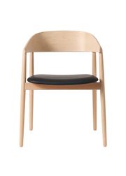 Bøg / Hvidpigmenteret Mat Lakeret / Læder: Sort (Udsolgt)