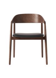 Bøg / Røget mat Lakeret / Læder: Sort L0001 (Udsolgt)