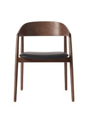 Bøg / Røget mat Lakeret / PU Læder: sort P2230 (Udsolgt)