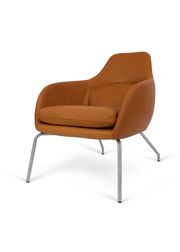 Stel: Børstet Rustfrit Stål / Betræk: Cognac Adrian Anilinlæder (Vendu)