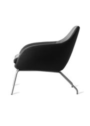 Stel: Børstet Rustfrit Stål / Betræk: Sort Adrian Anilinlæder (Vendu)