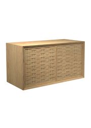 Cabinet w/ 2 Push Doors In Handwoven Veener / Oak - Oil (Udsolgt)