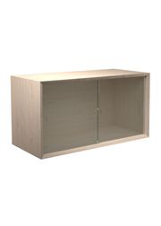 Cabinet w/ 2 Sliding Doors In Glass / Oak - Soap (Udsolgt)