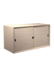 Cabinet w/ 2 Sliding Doors In Wood / Oak - Soap (Udsolgt)