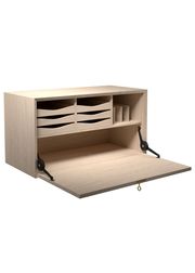 Cabinet w/ A Writing/Bar Flap Incl. Workstation / Oak - Soap (Udsolgt)