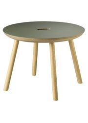 Oak / Olive Linoleum - Side Table (Vendu)