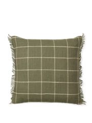 Calm Cushion Cover - Olive/Off-white (Udsolgt)