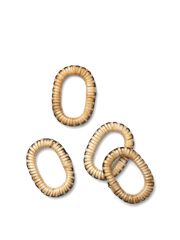 Weave Napkin Rings - Set of 4 - Natural/Black