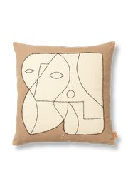 Figure Cushion Cover - Dark Taupe/Off-wh
