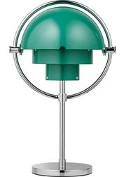 Lamp Base: Chrome, Lamp Shade: Teal Green