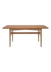 Frame: White oiled oak / Table top: Oiled teak veneer w/solid teak edge (Udsolgt)