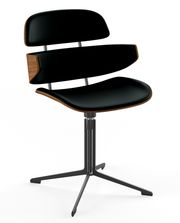 Oiled Walnut / Naver Select Black Leather / Black powder coated steel (Udsolgt)