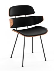 Lacquered oak / Naver Select black leather / Black powder coated steel (Uitverkocht)