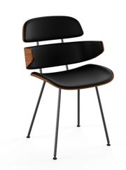 Walnut / Naver Select black leather / stainless steel (Uitverkocht)