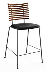 Walnut / Naver Select black leather / Black powdercoated steel (Sold Out)