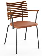 Walnut / Naver Select cognac leather / Black powdercoated steel (Udsolgt)