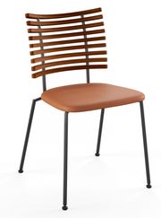 Walnut / Naver Select cognac leather / Black powdercoated steel (Udsolgt)