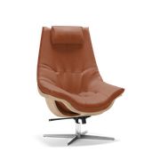 Anilina Cognac 0672 / Lacquered Beech / Polished Chrome (Udsolgt)