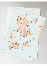WORLD MAP ANIMAL - greeting card (Vyprodáno)