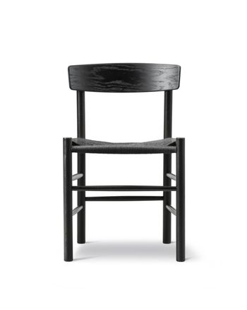 Fredericia Furniture - Matstol - J39 Mogensen Chair 3239 by Børge Mogensen - Black Lacquered Oak / Black Paper Cord