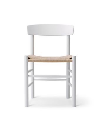 Fredericia Furniture - Matstol - J39 Mogensen Chair 3239 by Børge Mogensen - White Beech / Natural Paper Cord
