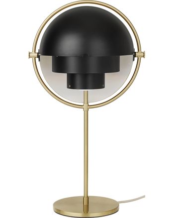 GUBI - Bordlampe - Multi-Lite Table Lamp - Base: Brass / Shade: Black Semi Matt