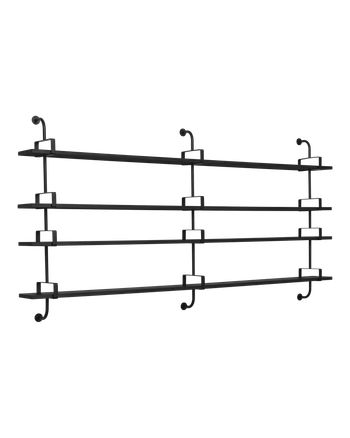 GUBI - Reol - Démon Shelf, 3 Brackets, 215 - 4 shelves - Black Stained Ash Semi Matt Lacquered