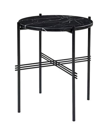 GUBI - Sidebord - TS Side Table - Round - Base: Black Base / Top: Black Marquina Marble - Ø40