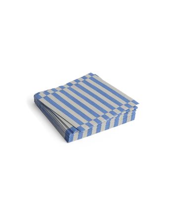 HAY - Bagefad - Pattern Napkins - Grey and Blue - Pillar Stripe / Set of 20 - Lunch