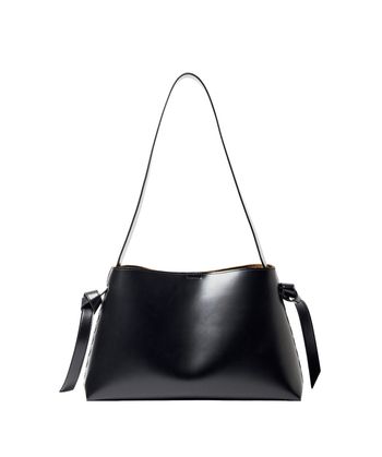 Selected Femme - Axelremsväska - SLFStella Medium Leahter Bag - Black