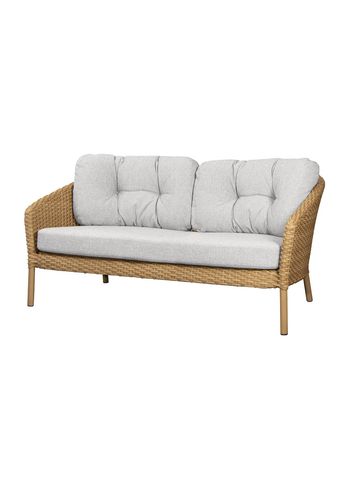 Cane-line - Lounge-sohva - Ocean Large 2-pers. Sofa - Frame: Natural, Cane-line Flat Weave / Cushion: Light brown, Cane-line Wove