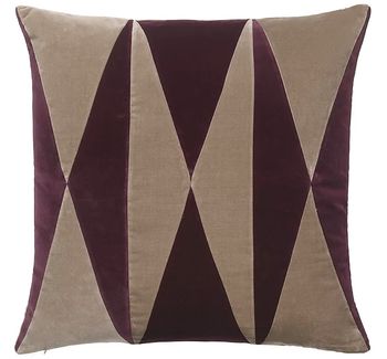 Christina Lundsteen - Kissen - Anneli - aubergine/taupe