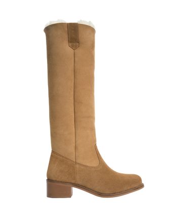 DICO - Boty - Ann Calf Suede and Shearling - Light Tan