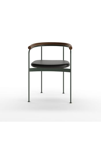 dk3 - Stol - BAIA CHAIR - Valnød / Sort Læder / Grøn