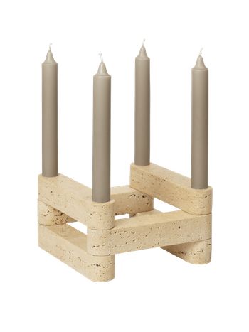 Ferm Living - Candle holder - Newel Modular Candle Holder Set - Travertine