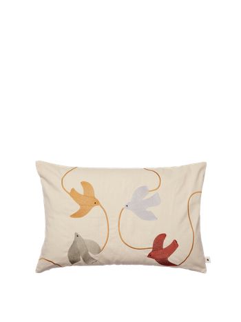 Ferm Living - Kinderkussen - Swif Bird Embroidered Cushion - Multi