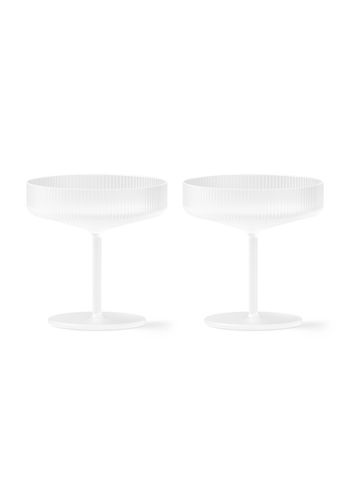 Ferm Living - Champagne glas - Ripple Champagne Saucer (Set of 2) - Frosted
