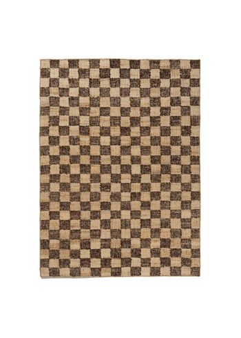Ferm Living - - Check Wool Jute Rug - - 140 x 200 - Coffee/Natural