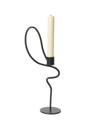 Ferm Living - - Valse Candle Holder - Valse Candle Holder - High - Black