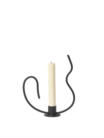 Ferm Living - - Valse Candle Holder - Valse Candle Holder - Low - Black