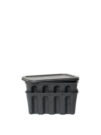 Ferm Living - Boxes - Paper Pulp Box - Set of 2 - Charcoal - Small